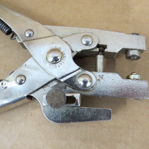 Vtg Sargent & Co. 1/4" Hole Punch & Fastener Paper Leather Cardboard Plastic - Picture 2 of 9